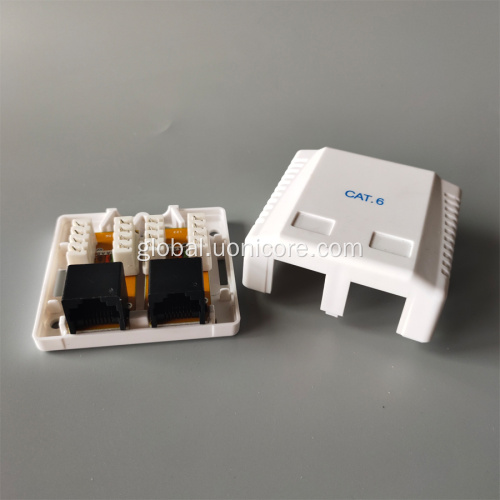 Cat6 Surface Mountbox Double Ports 2 ports Category 6 surface mount box Supplier